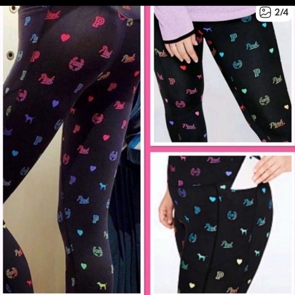 PINK VS HTF ULTIMATE RAINBOW LEGGINGS M